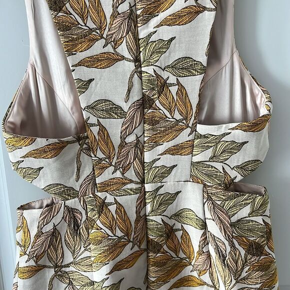 Gianni Bini Beckham Cut out Jaquard Print Sleeveless Front slit Lined Dress NWOT - Picture 8 of 11